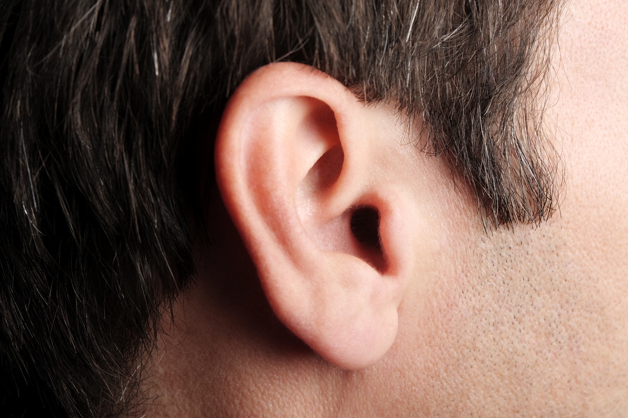Close up of man's ear